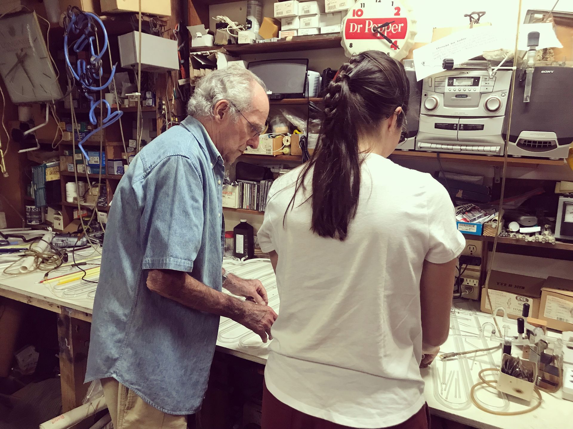 Douglas Solyan and Chloe Kottwitz working together in Uptown Neon in 2021.