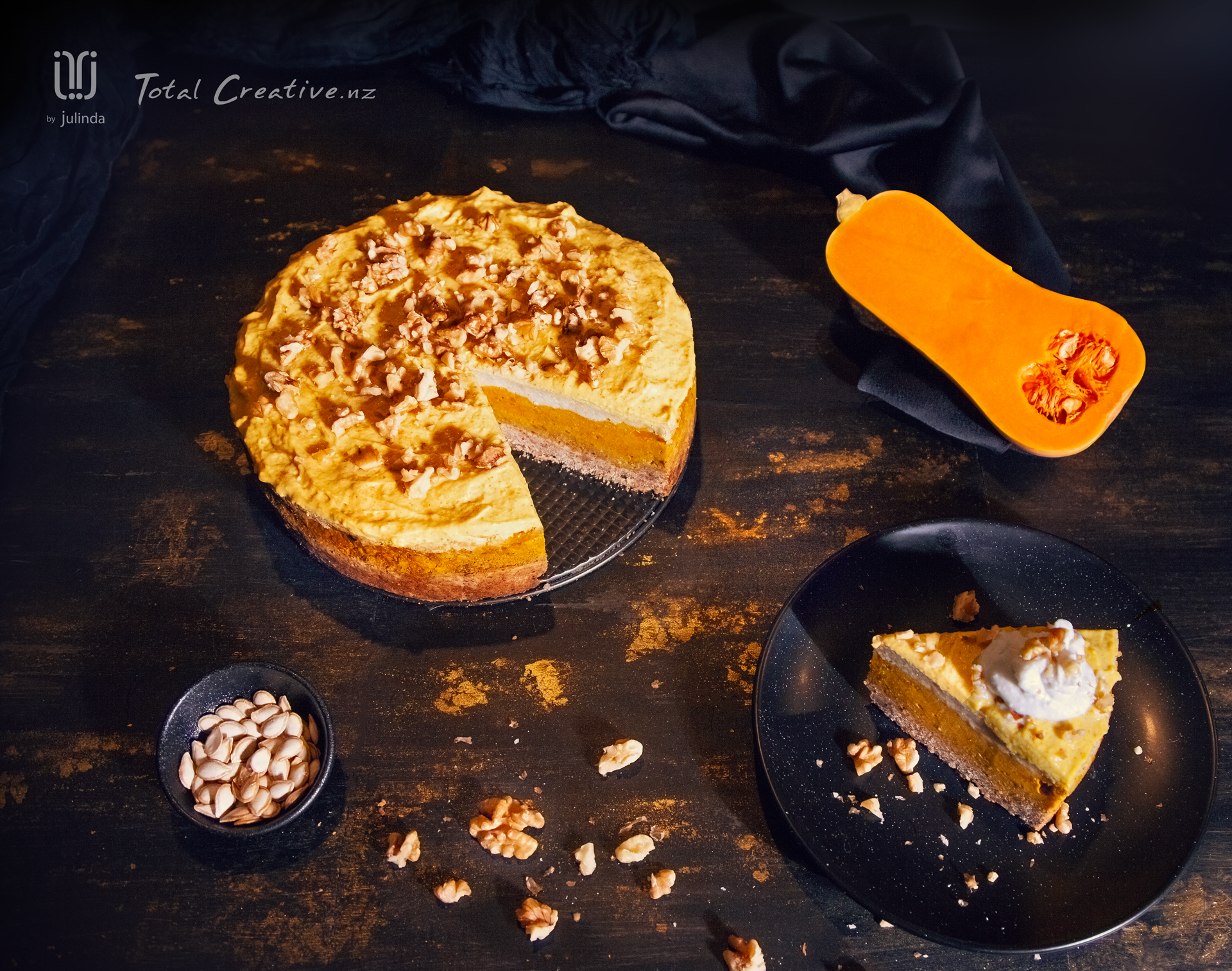 Food photography, pumpkin pie from Total Creative
