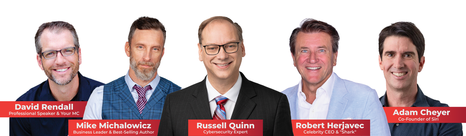  Tech Day 2023 speaker panel featuring Russell Quinn, Robert Herjavec, and Mike Michalowicz in promo graphic.