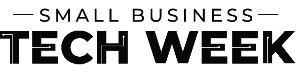  logo for Small Business Tech Week 2023 in Houston, featuring bold black tech lettering for IT services promotion.