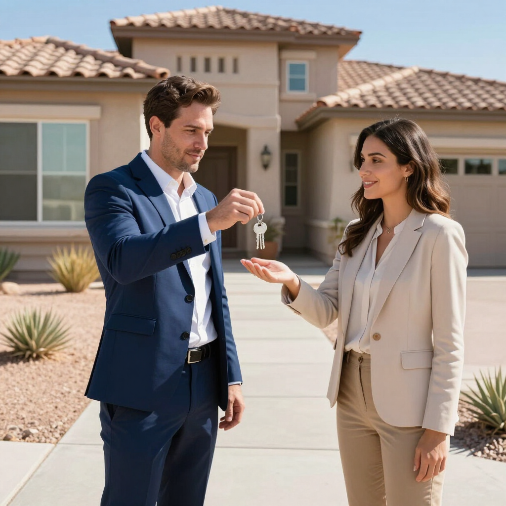 Realtor Handing Keys