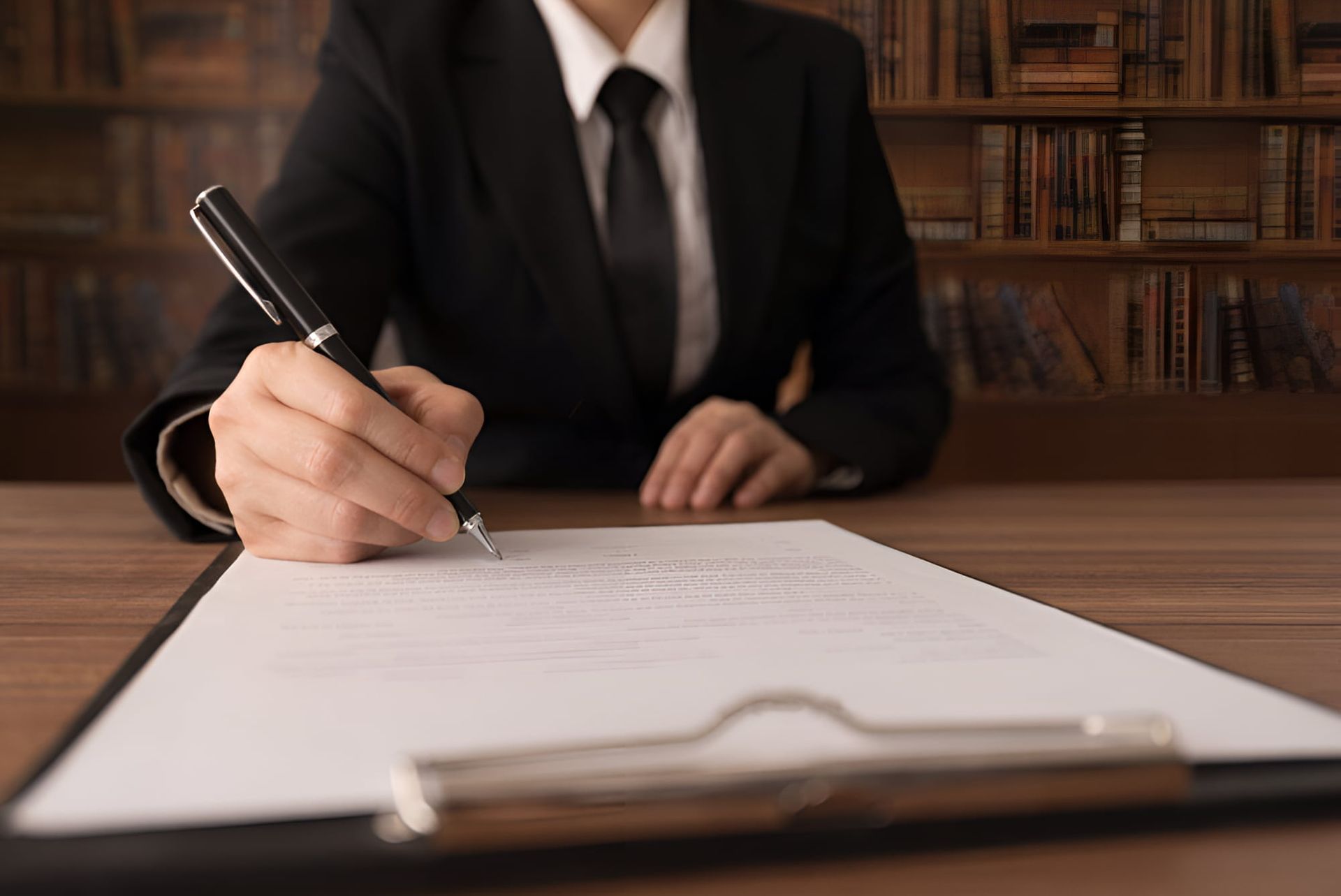 A Man In A Suit And Tie Is Writing On A Piece Of Paper With A Pen — De Silva Hebron In Darwin City, NT