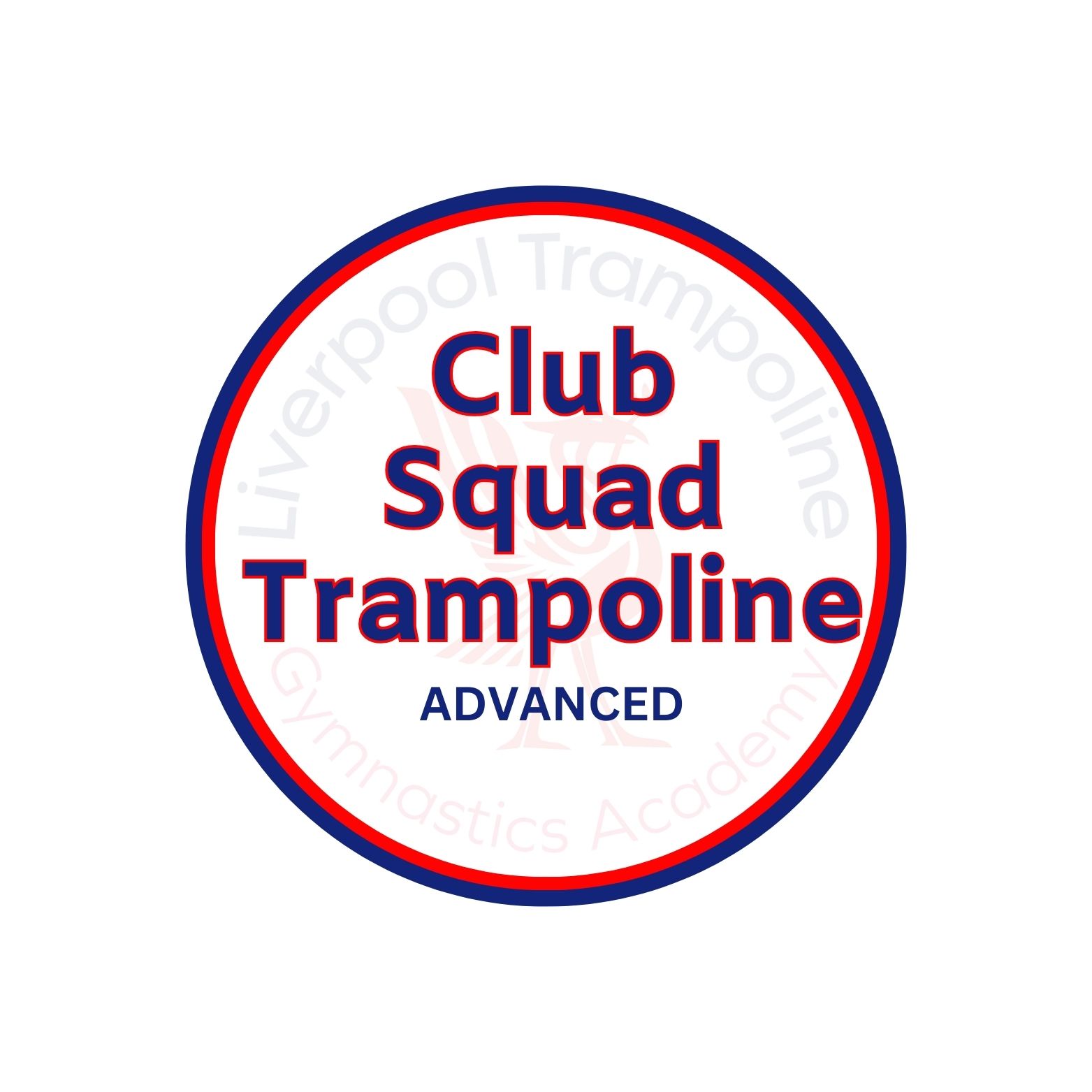 A logo for club squad trampoline advanced gymnastics academy