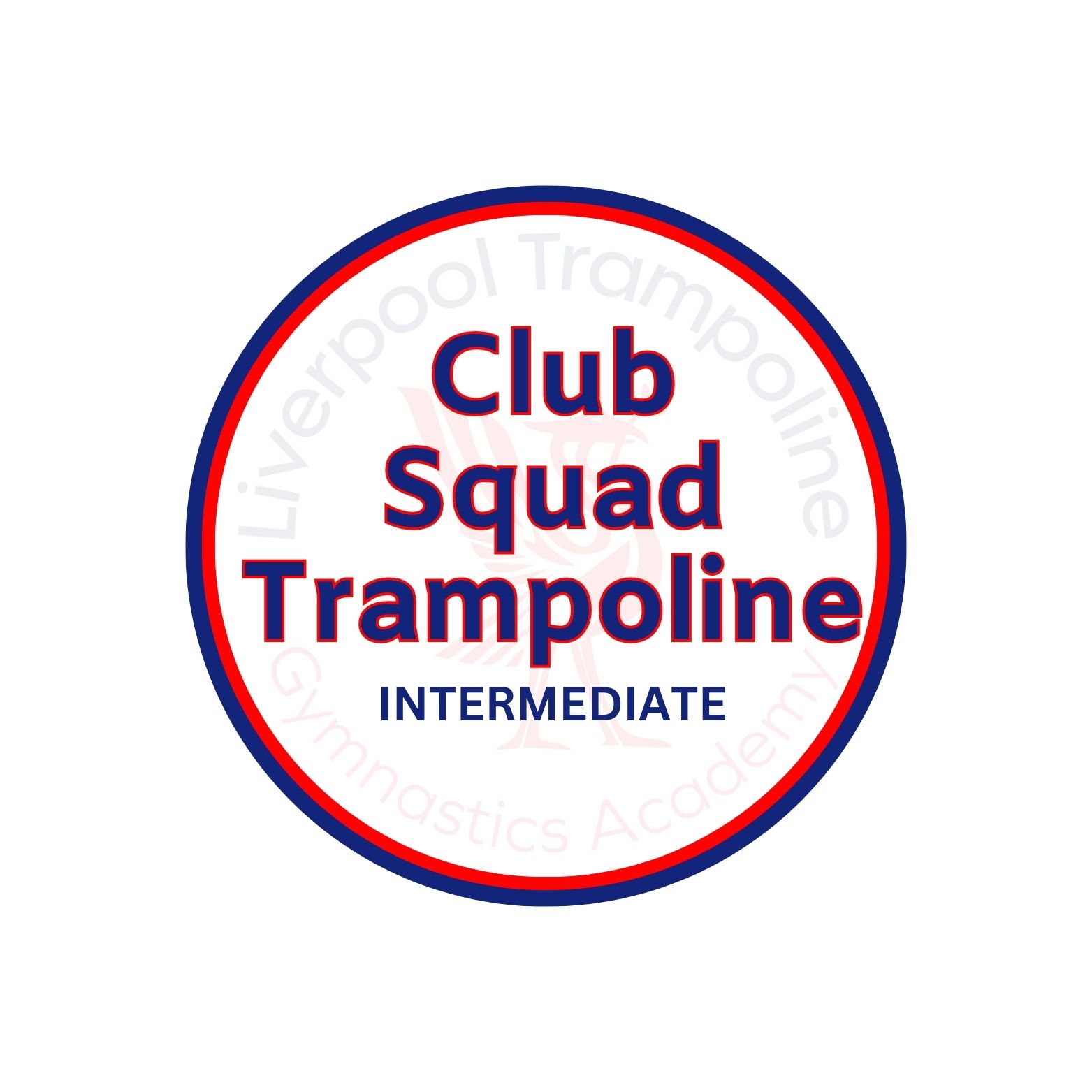 A logo for club squad trampoline intermediate gymnastics academy