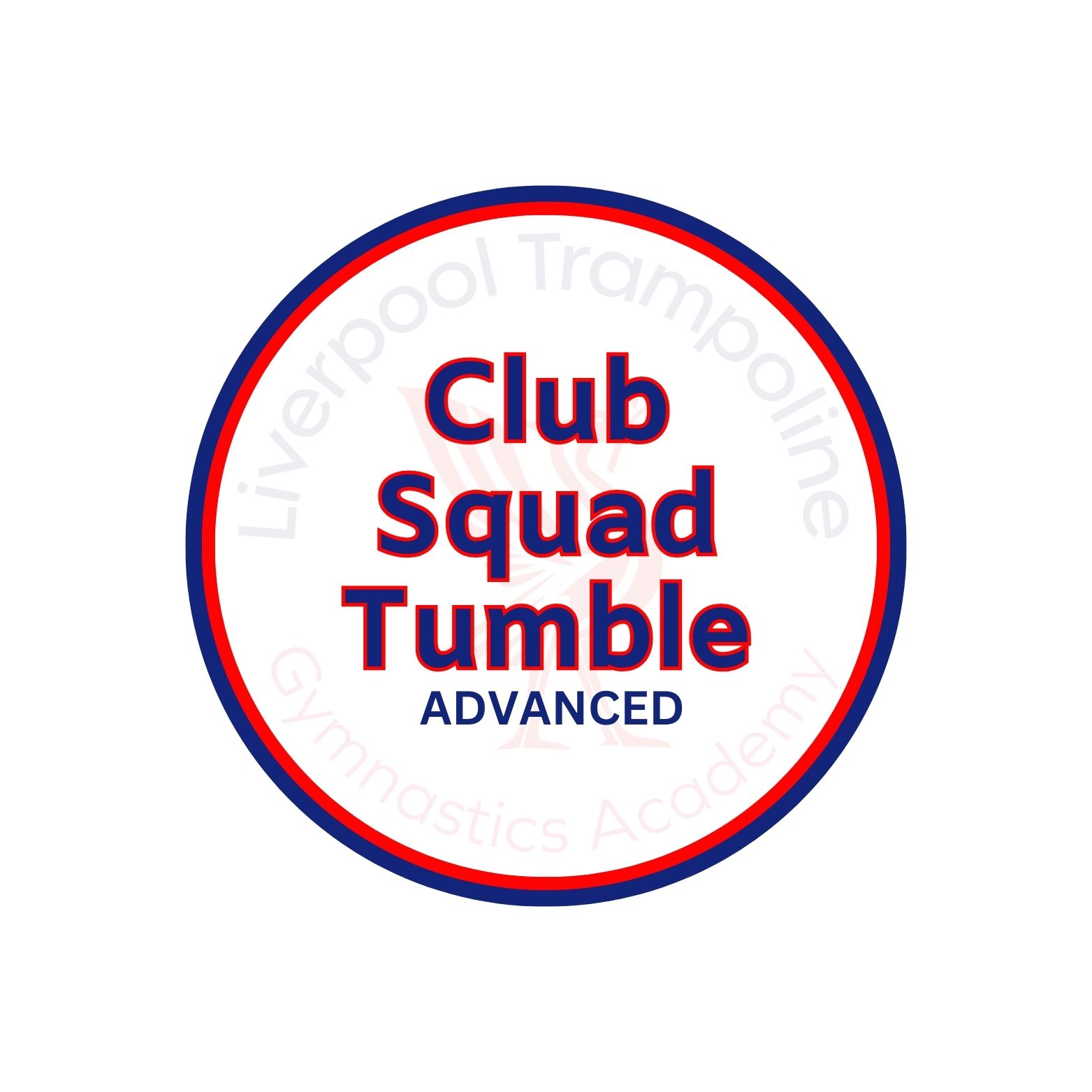 A logo for club squad tumble advanced gymnastics academy.