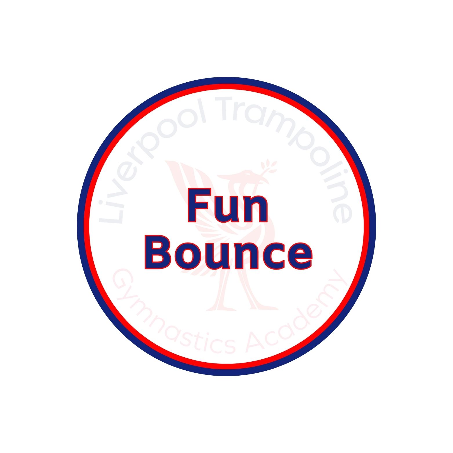The logo for liverpool trampoline fun bounce gymnastics academy