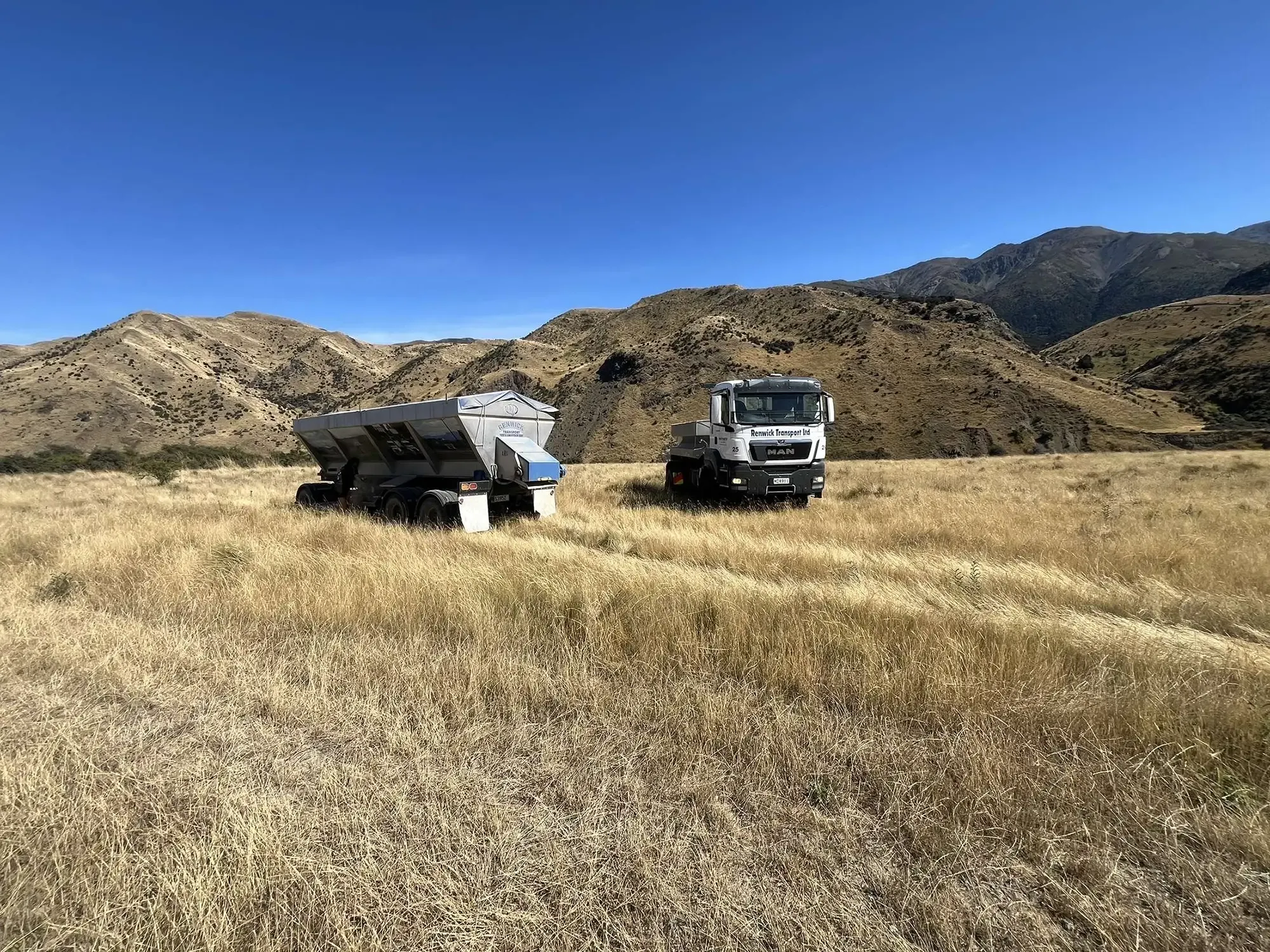 Fertiliser Spreading by Renwick Transport for the Nelson, Marlborough and Canterbury regions.