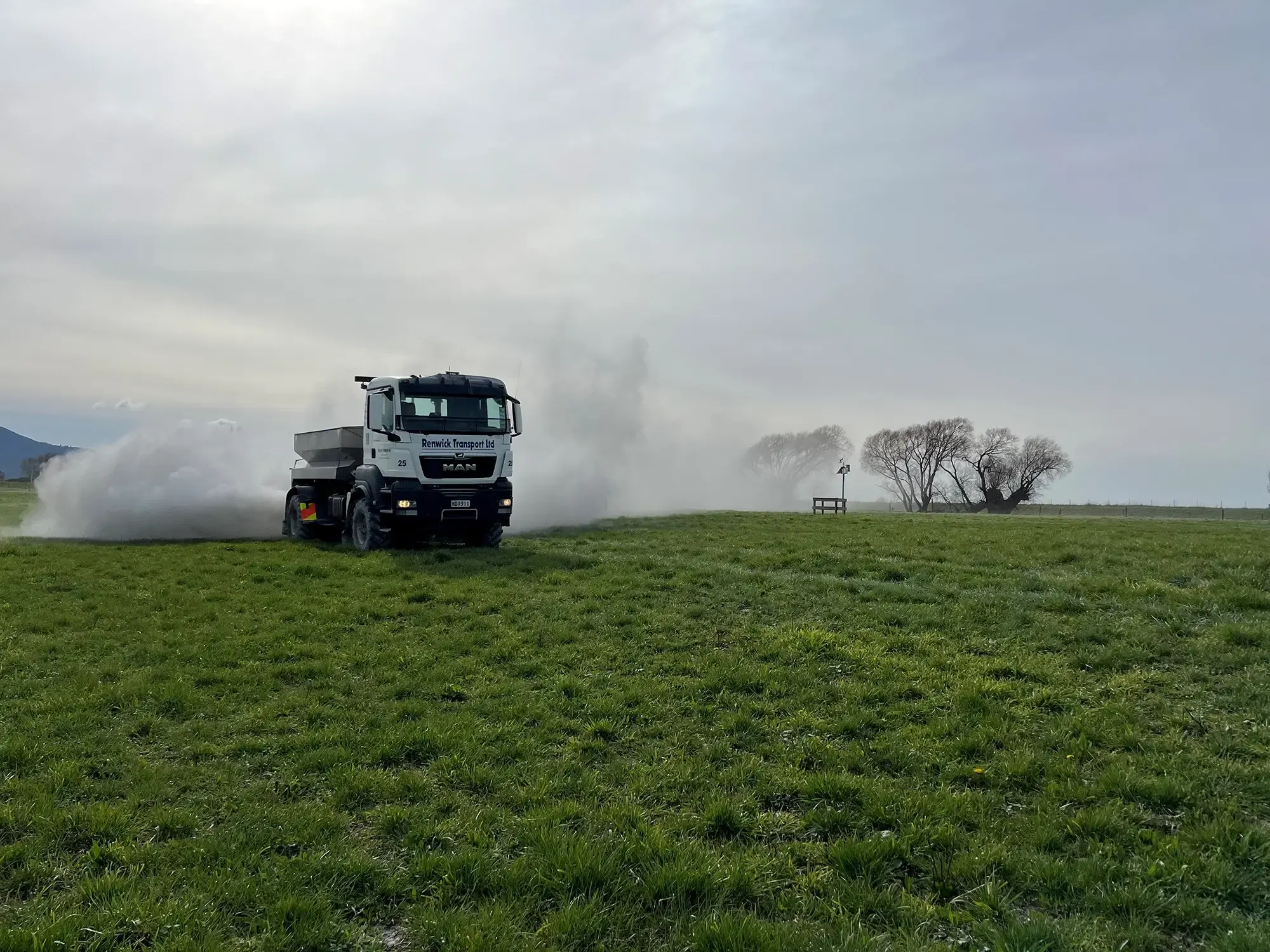 Fertiliser Spreading by Renwick Transport for the Nelson, Marlborough and Canterbury regions.