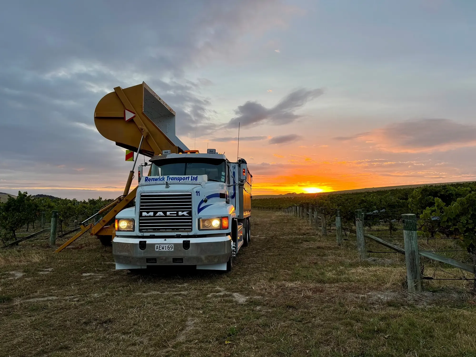 Grape Cartage by Renwick Transport for the Nelson, Marlborough and Canterbury regions.