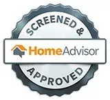 HomeAdvisor Screened and Approved badge.
