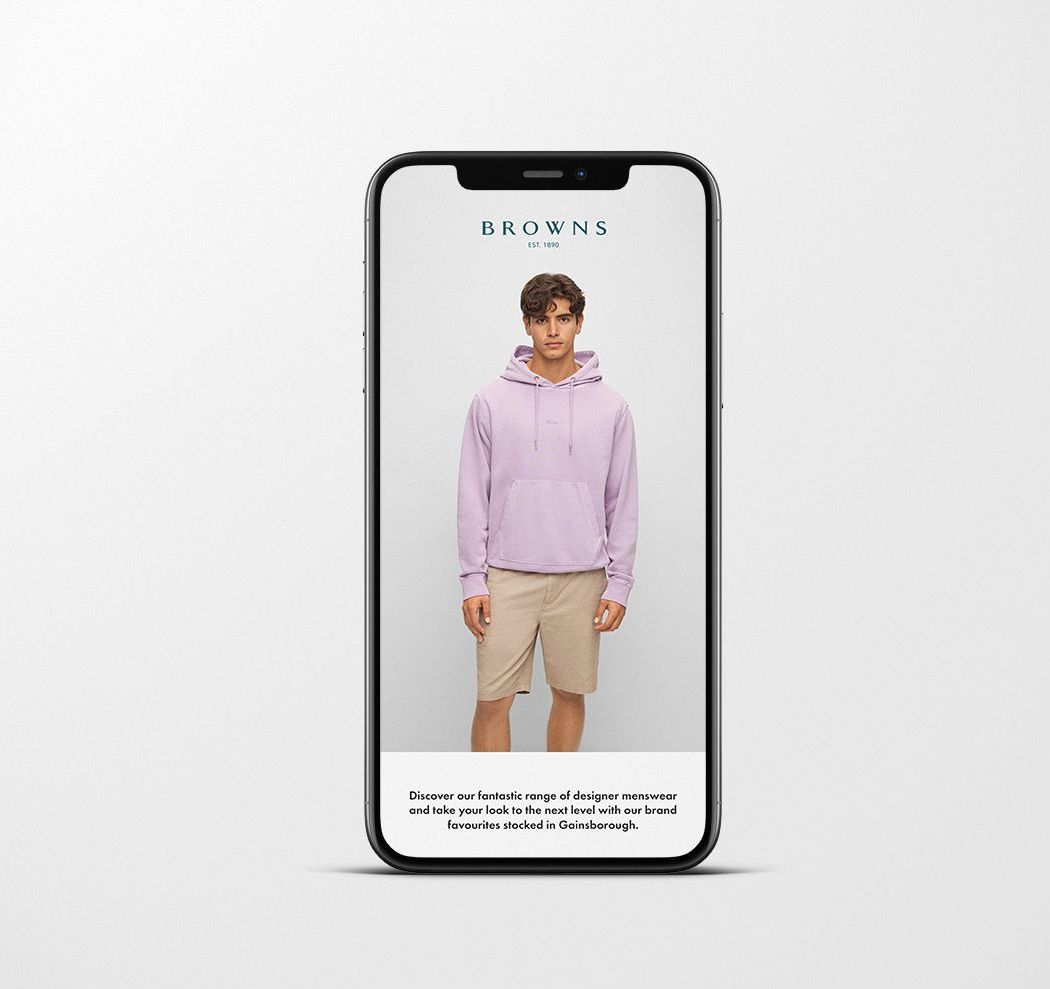 Man in lilac hoodie and khaki shorts, posing on a phone screen.
