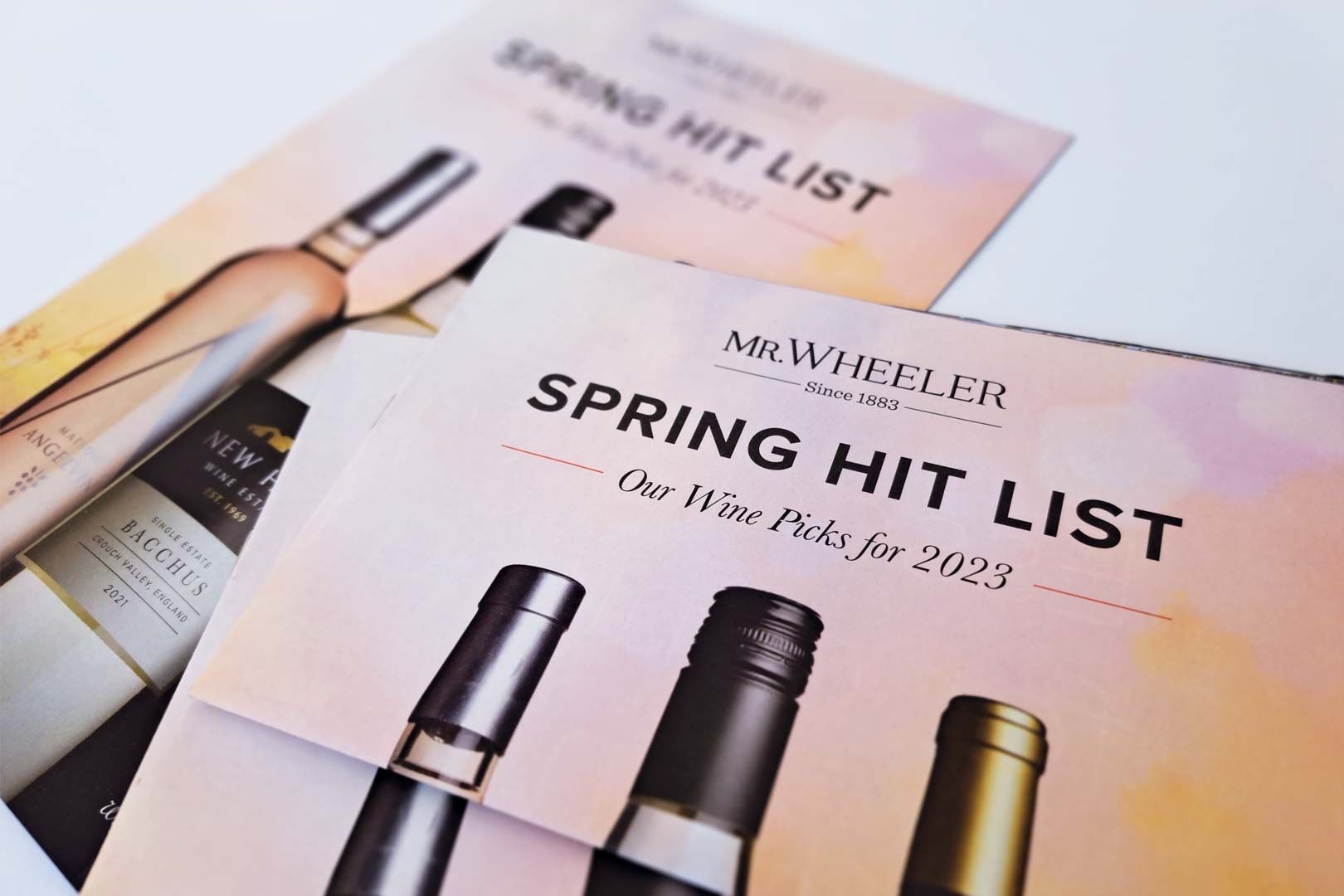 Two wine brochures with 