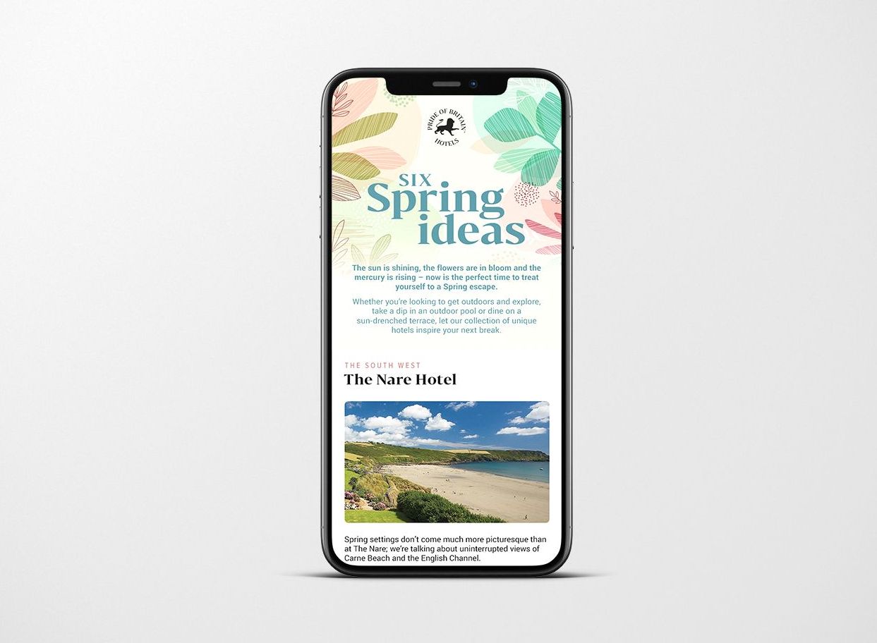 Pride of Britain Hotels marketing emails design