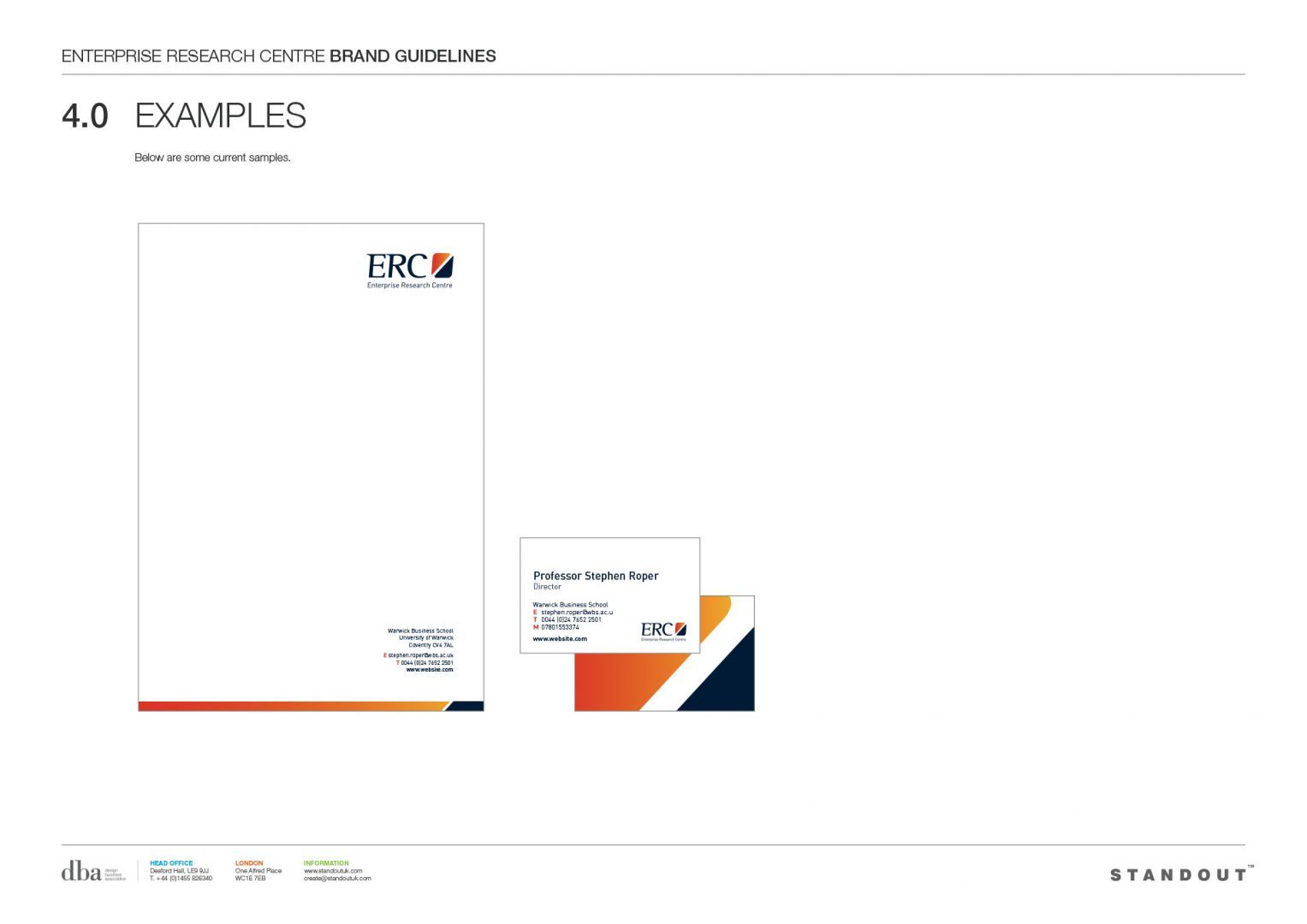 Enterprise Research Centre brand guidelines design and marketing