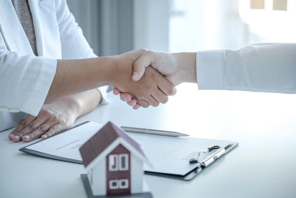A Woman Is Shaking Hands With A Man — Clarence Valley Legal In Grafton, NSW