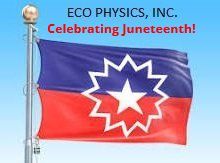 A red , blue and white flag with a star on it is flying in the wind.