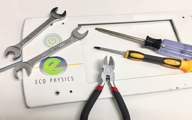 Photo of various tools on ECO PHYSICS front panel for analyzer