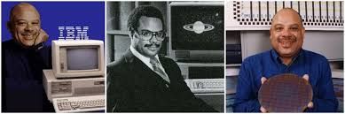 Photo of black scientist with computers