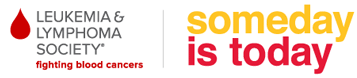 Leukemia & Lymphoma Society logo with slogan “someday is today” in orange and red.