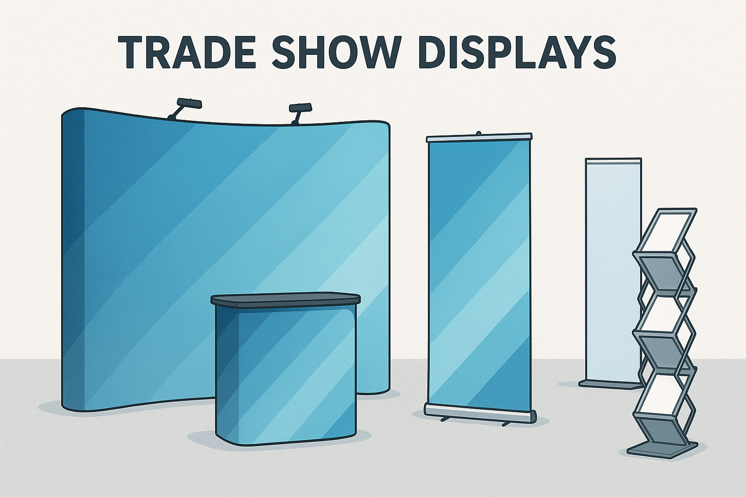 Custom trade show display with vibrant banners and modular exhibits by Carolina Signs & Wonders in Garner, NC.