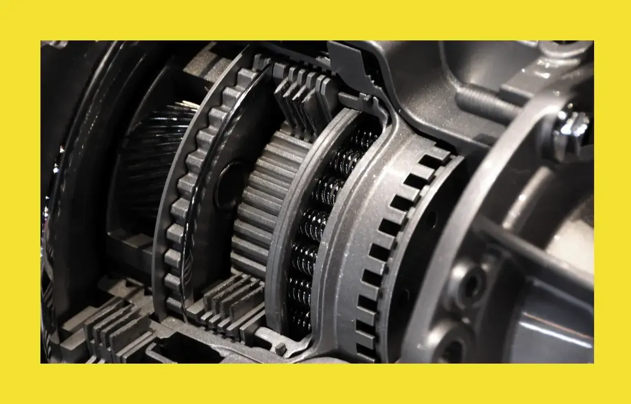 Interior of a transmission in a car