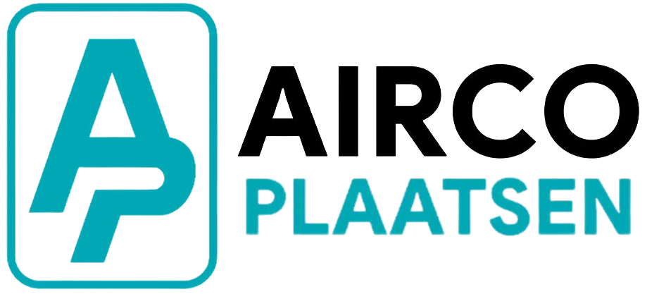 AIRCO PLAATSEN-logo met een turquoise 