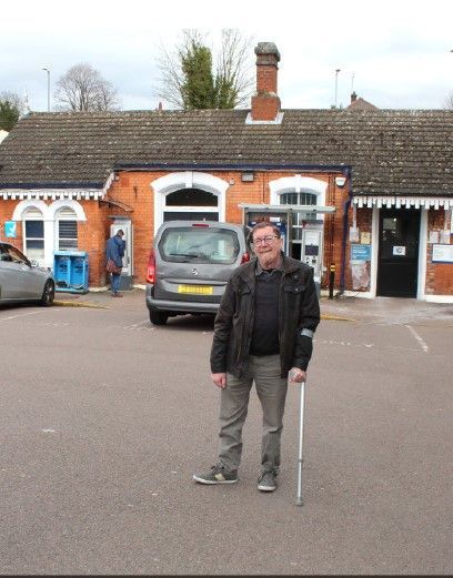 Ian Cook from Step Free Access stands outside Flitwick Train Station.