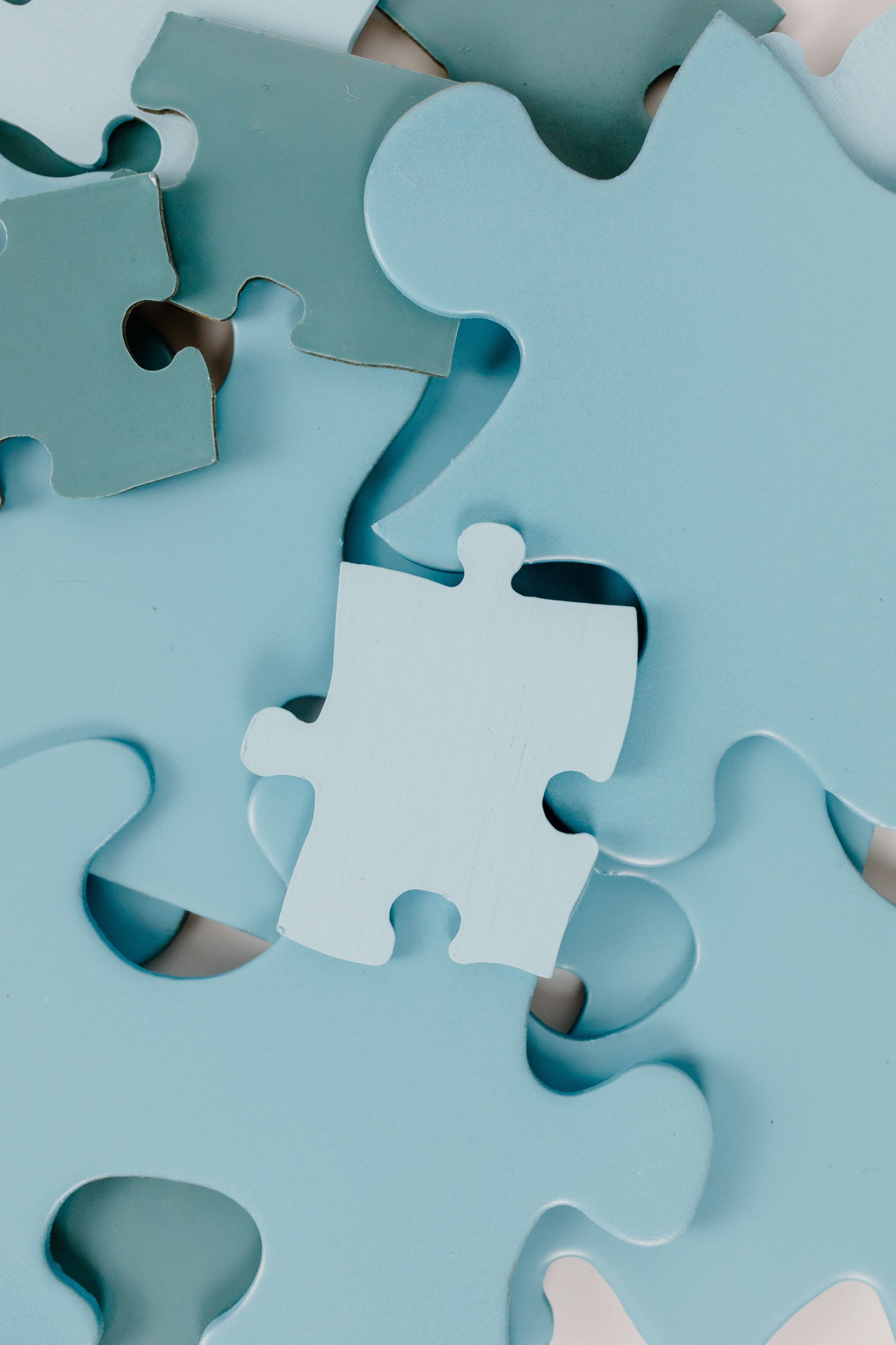 A collection of puzzle pieces in a variety of sizes.