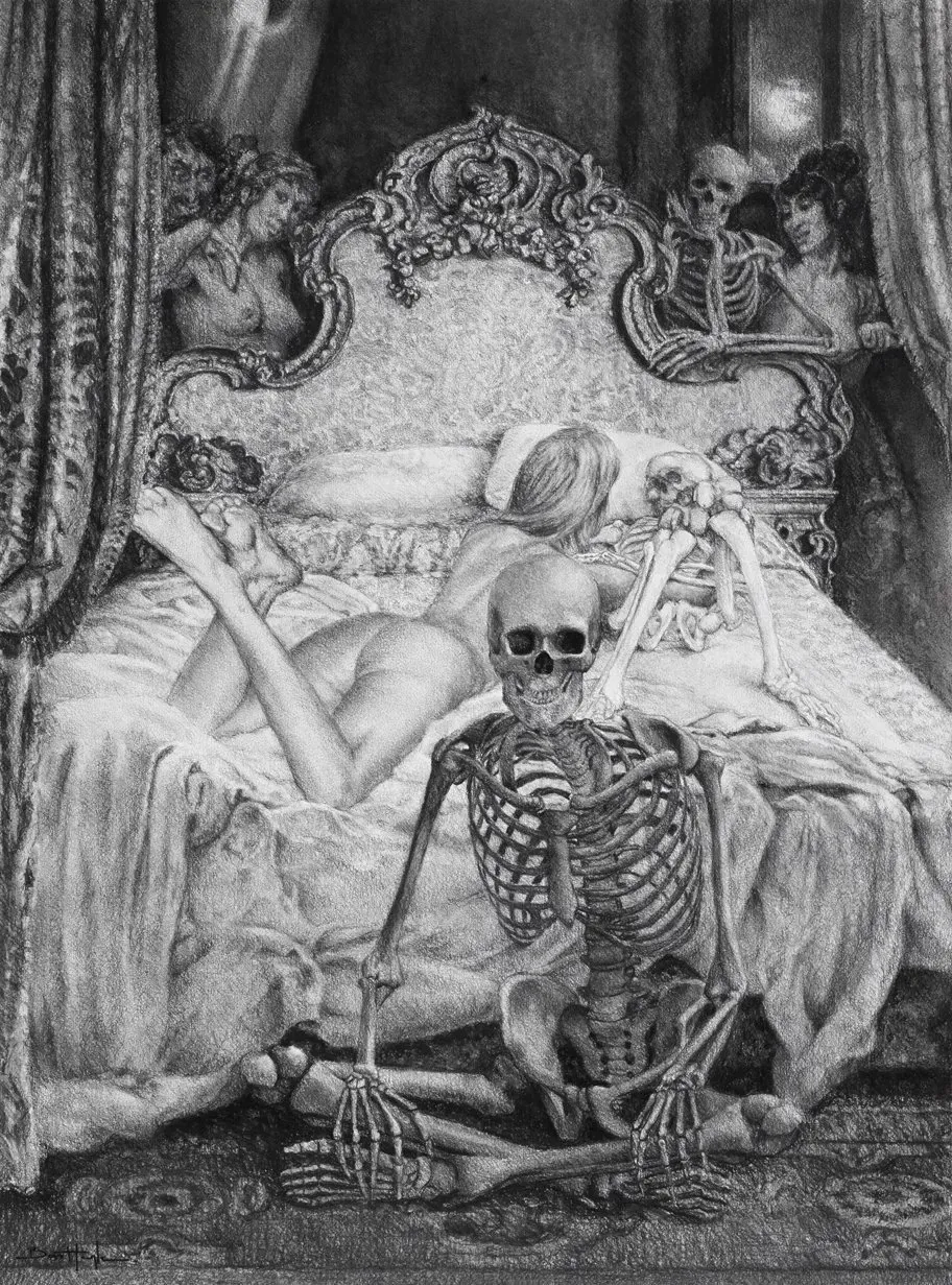 Bart Heijlen - Eros and Thanatos - Charcoal drawing.