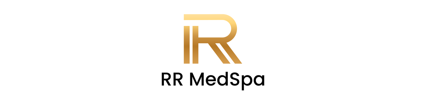 Logo of RR MedSpa: golden