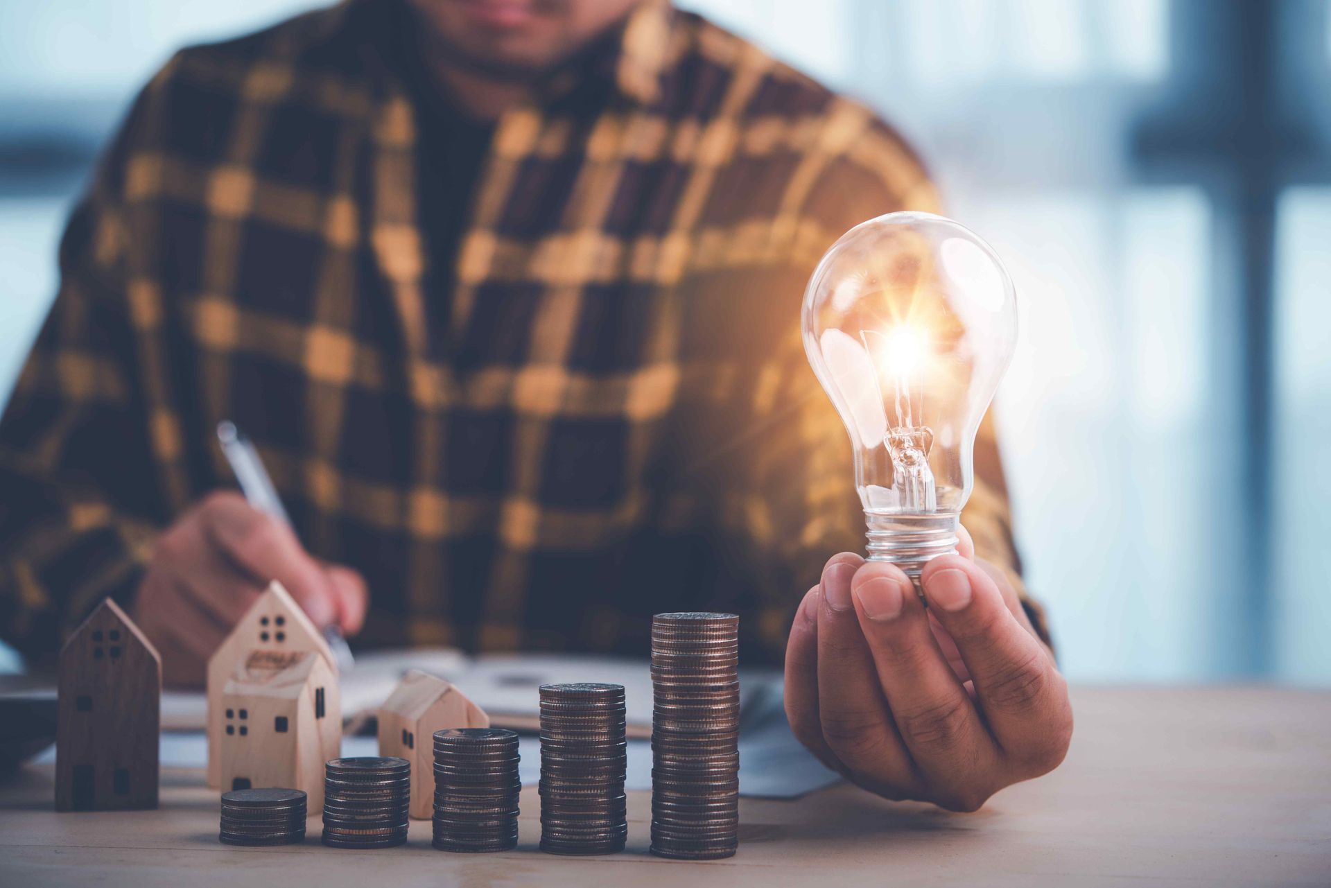 man watching his savings increase from solar energy