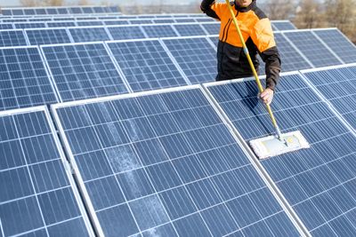 Solar Panel Repair Tools On Top Of Solar Panels