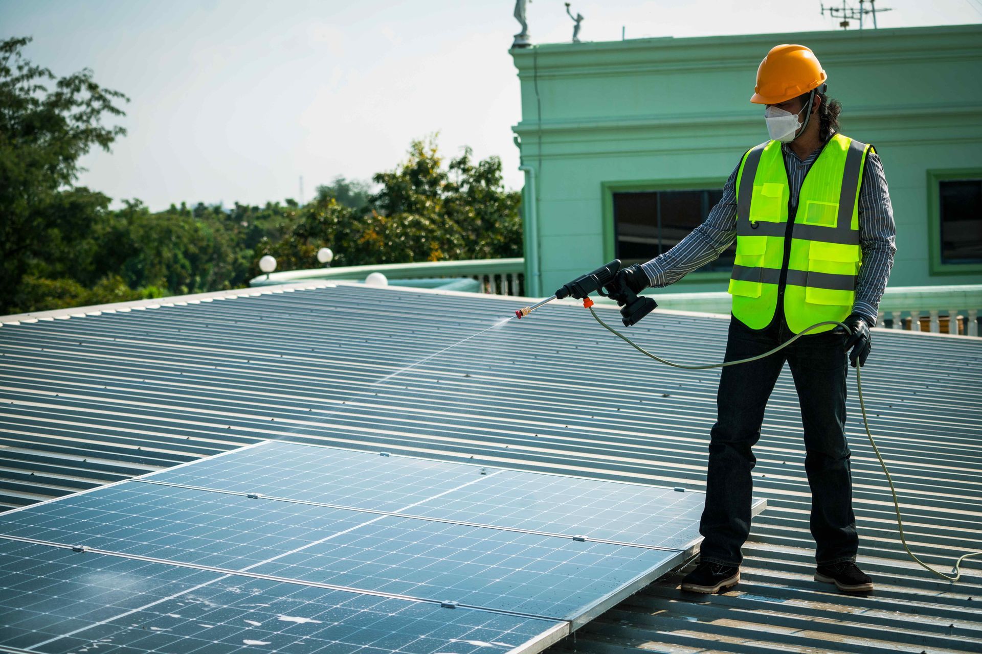 Beautiful Solar Panels After They Have Been Repaired From Malfunction