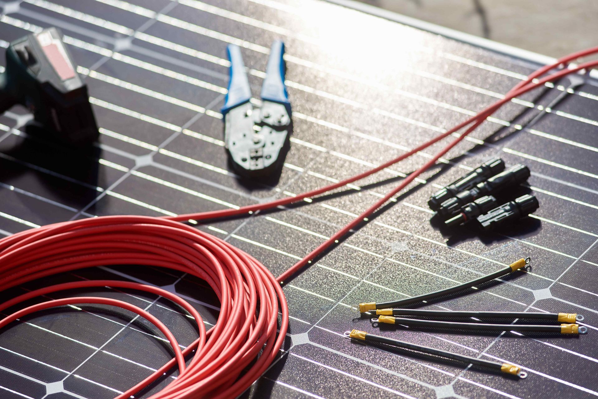 Solar Panel Repair Tools On Top Of Solar Panel