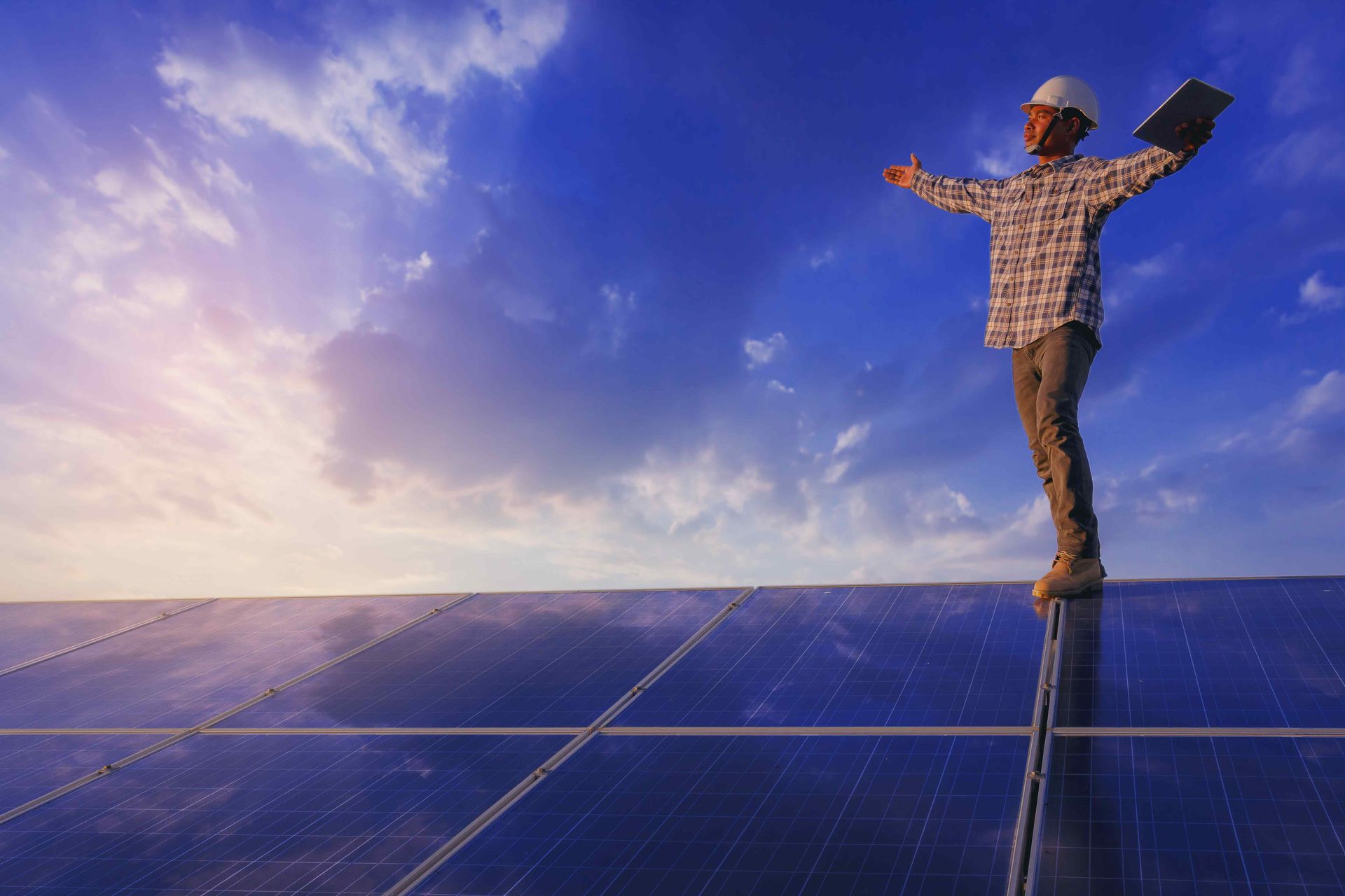 Beautiful Solar Panels After They Have Been Repaired From Malfunction