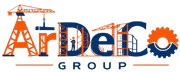 ArDelCo Group logo in orange and blue with a crane and gear motif
