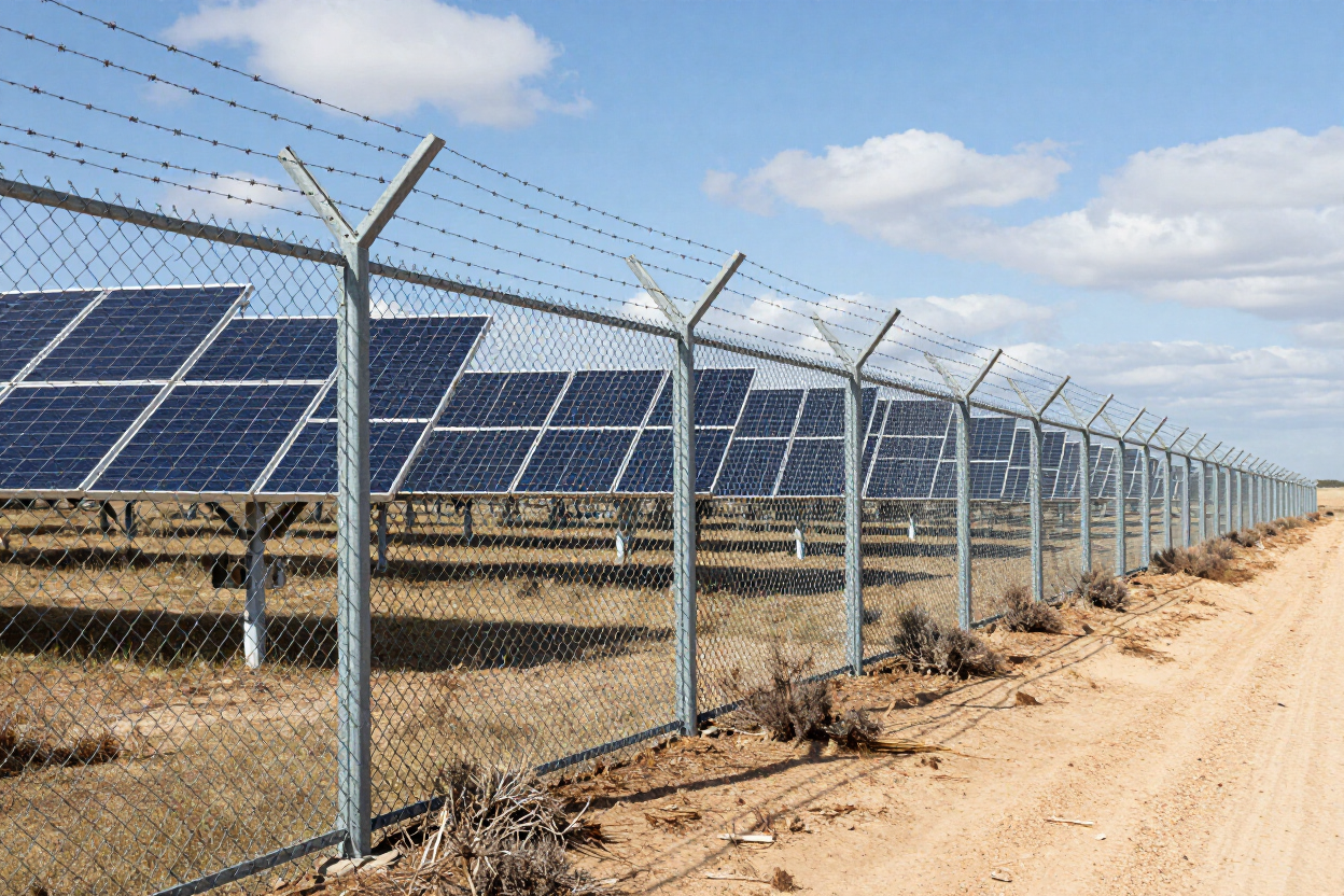 Fence line cleanup at solar farm