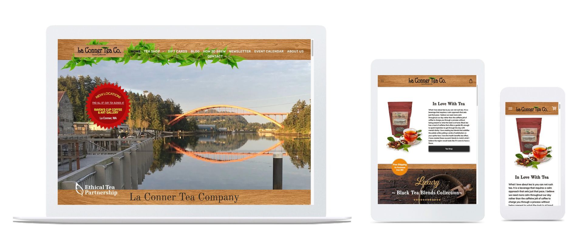 La Conner Tea website image
