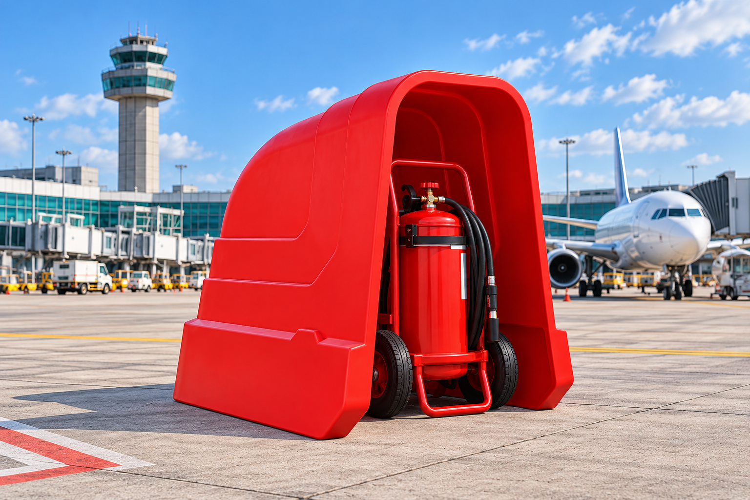 Jonesco utility shelter cover – Beschermoverkapping voor bluswagens op vliegvelden