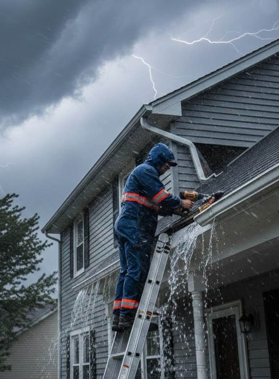 Gutter Repair After Storm Damage By Erie Roofing Pros