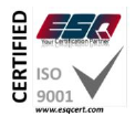 Logo certificato ESQ ISO 9001 con un segno di spunta.