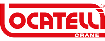 Logo della gru Locatelli rossa con testo incluso e piccola scritta 