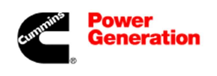 Logo della Cummins Power Generation con testo nero e rosso su sfondo bianco.