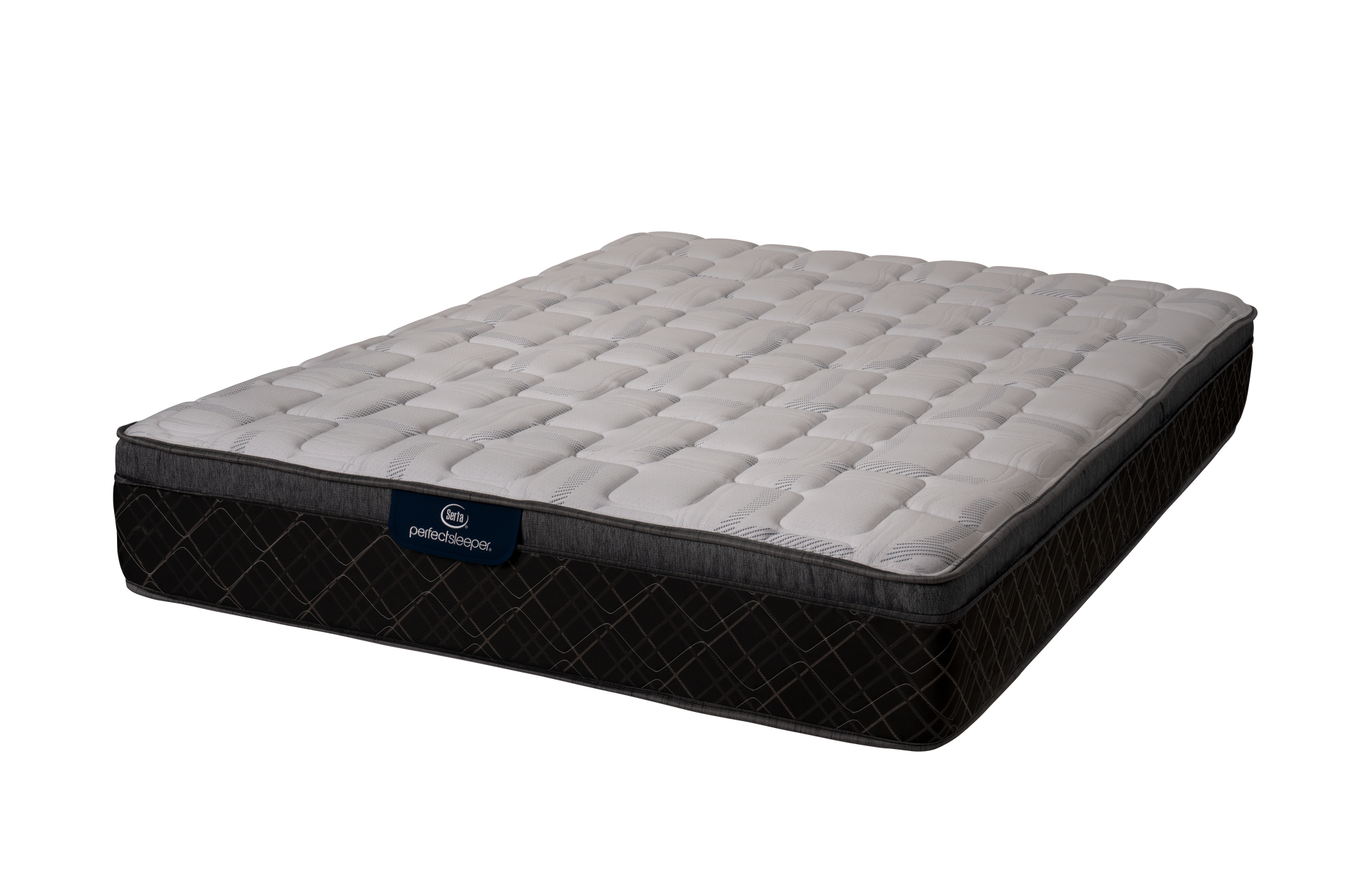 Un colchón está encima de una cama sobre un fondo blanco.