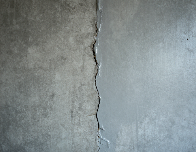 Before and after basement wall crack repair