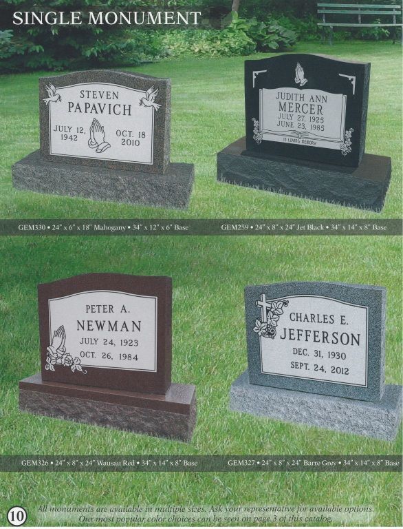 a picture of a single monument for steven papovich and charles e. jefferson