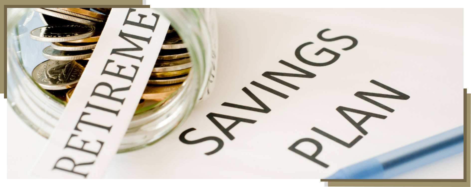 A jar filled with coins next to a savings plan.