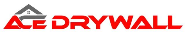ACE Drywall logo in red and gray with a stylized house roof icon