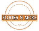 Floors N More logo in orange and white with a circular decorative border