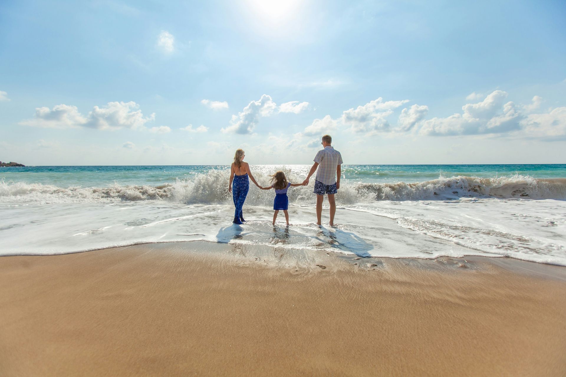 family at a beach